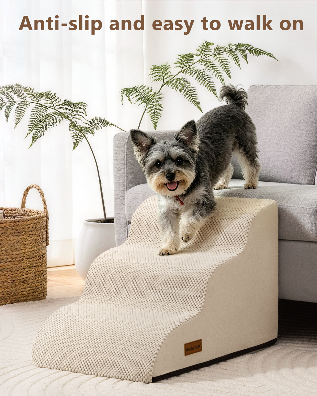 Dog Stairs for Small Dogs,3 Step Dog Ramp for Couch,Non-Slip Steps