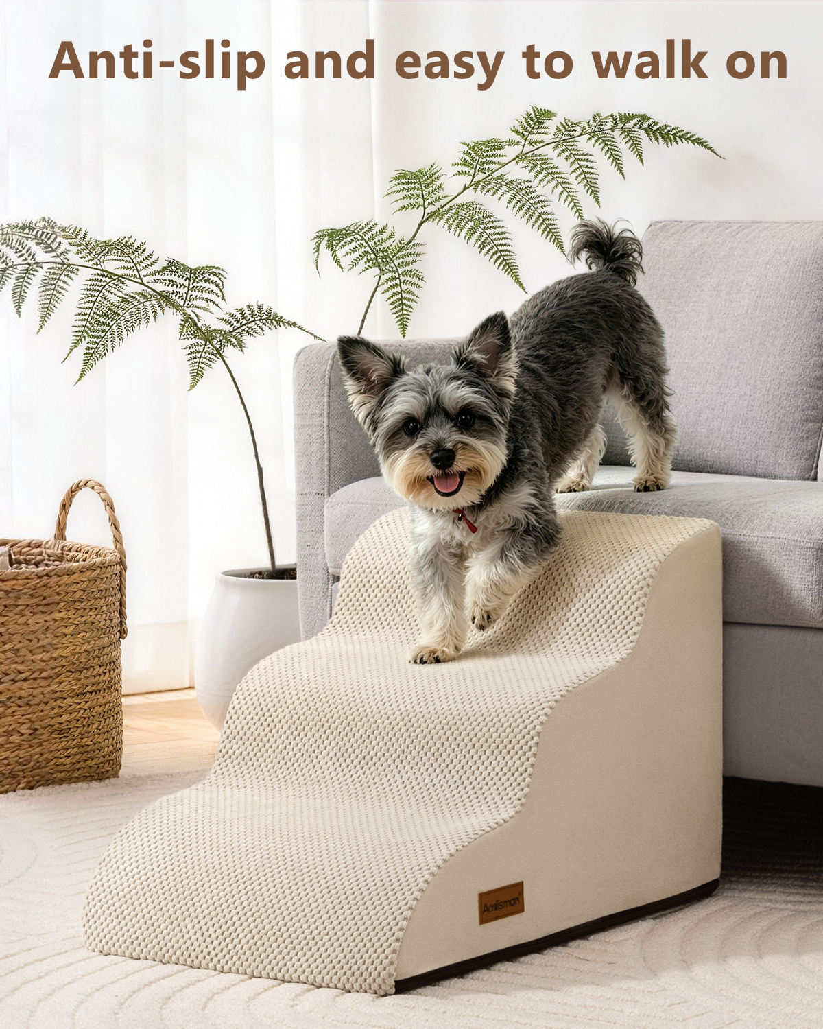 Dog Stairs for Small Dogs,3 Step Dog Ramp for Couch,Non-Slip Steps